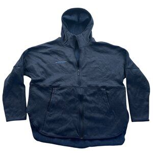 The North Face Navy Blue Hooded Full-Zip Sweatshirt With Front Pockets & Embroid